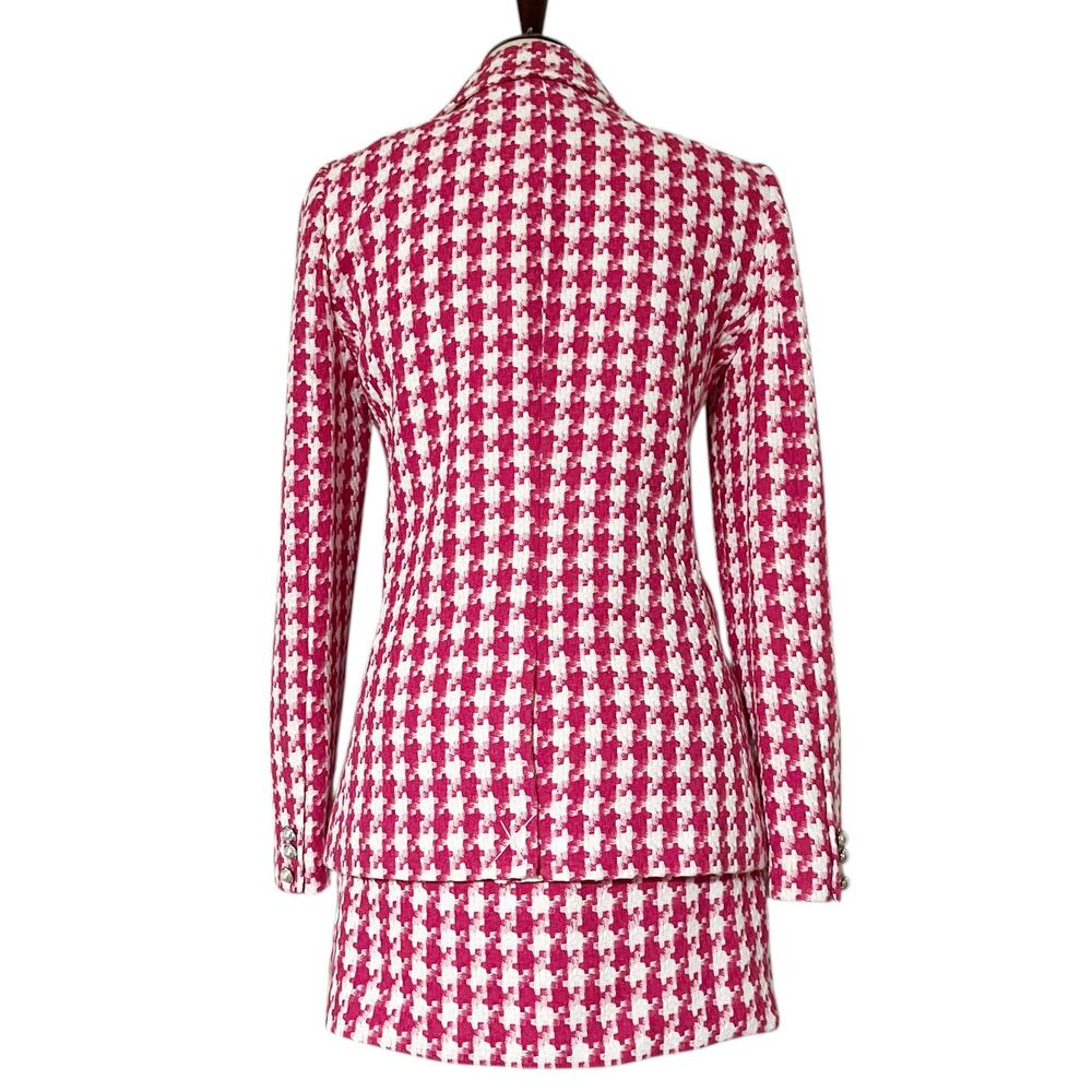 NWT‎ WAYF Women's Houndstooth Tweed Blazer & Skirt Two-Piece Set Size XS - Picture 5 of 12